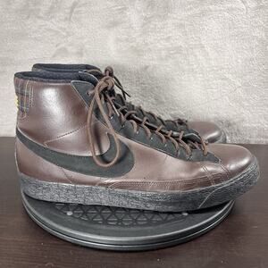 Nike Blazer High 2009 Men's Size US 11 Brown Leather High Top Lace Up Sneakers